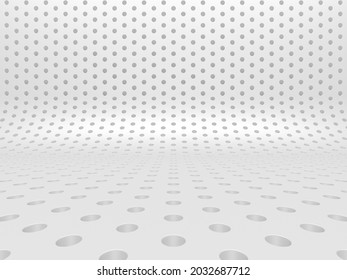 White Cirlce Dots Decorative Background. 3d Render Illustration