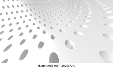 White Cirlce Dots Decorative Background. 3d Render Illustration