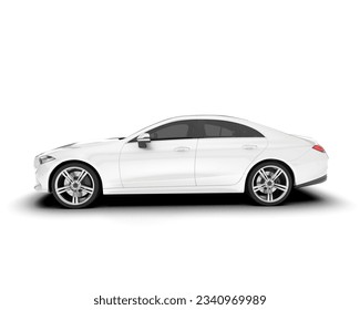 White city car isolated on background. 3d rendering - illustration - Shutterstock ID 2340969989