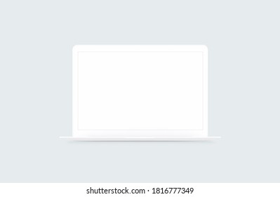 White Clay And Minimal Macbook Mockup 3d Rendering