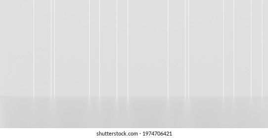 White Clean Empty Architecture Interior Space Room Studio Background Wall Display Products Minimalistic. 3d Rendering.