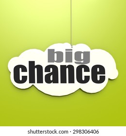 White cloud with big chance image with hi-res rendered artwork that could be used for any graphic design.