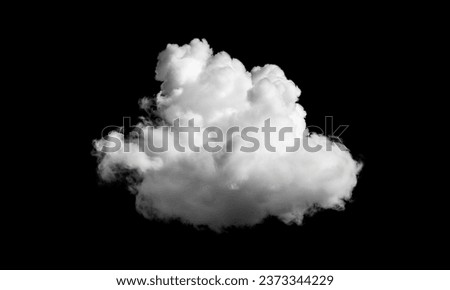 White cloud isolated on black background