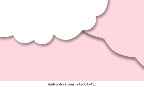 White clouds on a pink background. Vector illustration for your design.