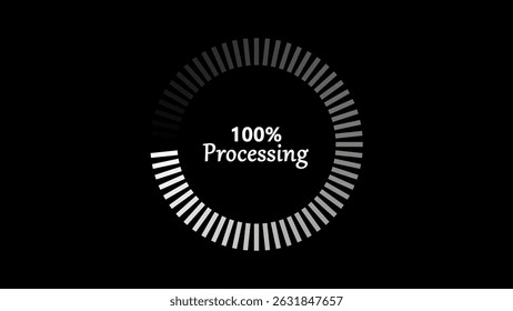 White color circular loading screen interface with glowing progress animation.	
