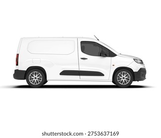 White Compact Cargo Van isolated on background. 3d rendering - illustration