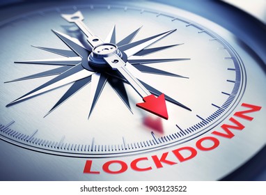 White Compass With Red Needle Pointing To The Word New Normal - 3D Illustration