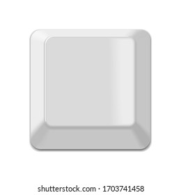 White computer key isolated on a white background. 3d rendering