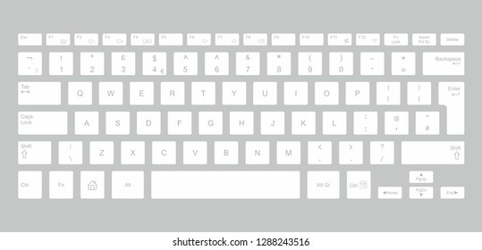 White Computer Keyboard Stock Illustration 1288243516 | Shutterstock