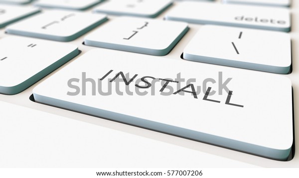 White Computer Keyboard Install Key Shallow Stock Illustration ...