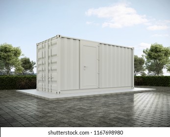 White Container House 3D Render.