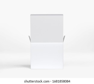 White cosmetic jar Box, Blank Box Packaging Realistic mockup template, 3d rendering isolated on light background 
