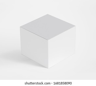 White Cosmetic Jar Box, Blank Box Packaging Realistic Mockup Template, 3d Rendering Isolated On Light Background	
