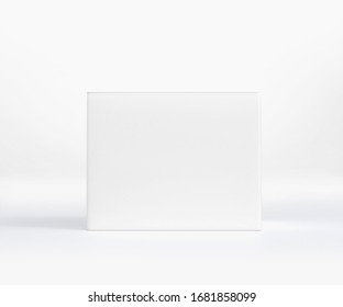 White cosmetic jar Box, Blank Box Packaging Realistic mockup template, 3d rendering isolated on light background 
