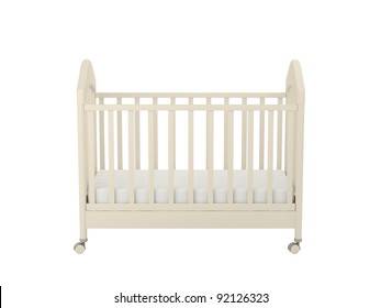 White Cot Isolated On A White Background