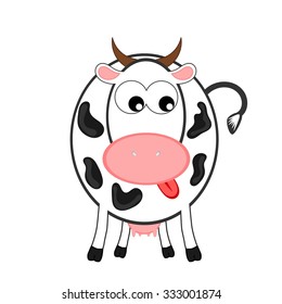 White Cow Tongue Out Illustration Stock Illustration 333001874 ...