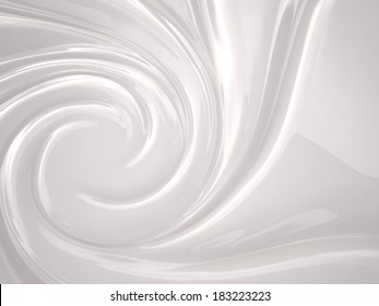 White Cream Swirl Background, 3D