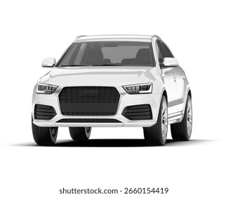 White crossover isolated on background. 3d rendering - illustration