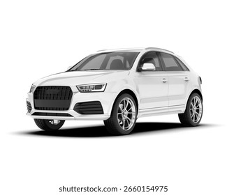 White crossover isolated on background. 3d rendering - illustration