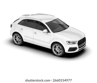 White crossover isolated on background. 3d rendering - illustration