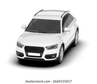 White crossover isolated on background. 3d rendering - illustration