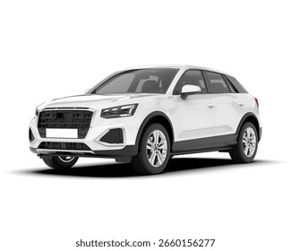 White crossover isolated on background. 3d rendering - illustration