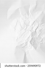 White Crumpled Graph Paper.