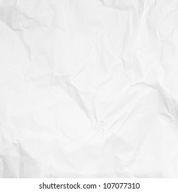 White Crumpled Paper Background Texture