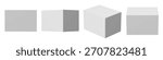 White cube in multiple views isolated on a white background for product design