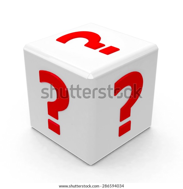 White Cube Questions On White Table Stock Illustration 286594034 ...