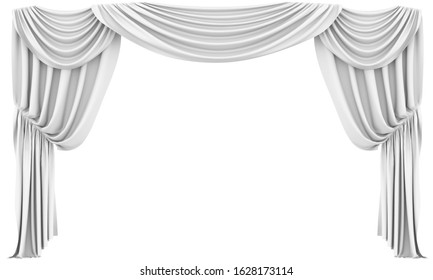 Similar Images, Stock Photos & Vectors of White Curtains Isolated. 3D