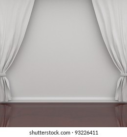white curtains on the wall