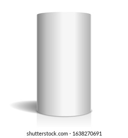 White Cylinder Isolated On A White Background. 3d Rendering