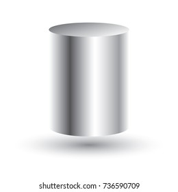 White Cylinder Isolated On White Background.