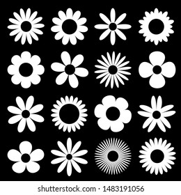 White Daisy Chamomile Silhouette Icon Camomile Stock Vector Royalty Free Shutterstock