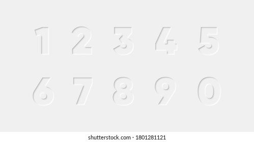 white digital set or row on a plane in volume on a white background, web banner or template