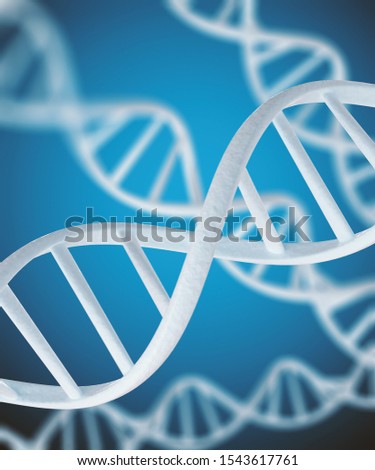white DNA structure isolated background. 3D illustration.
