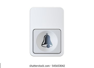 White Doorbell Button, 3D Rendering Isolated On White Background