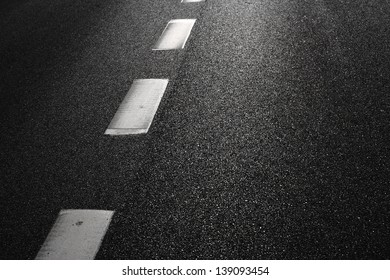 White Dotted Line On Asphalt Road Stock Illustration 139093454 ...