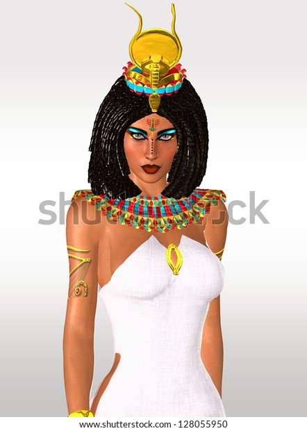 White Dress Egyptian Woman This Quintessential Stock Illustration 128055950