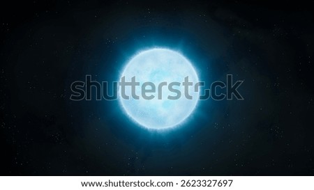 White dwarf in space. Remnants of a star on a black background isolated. Sun after shedding its shell 3d illustration.