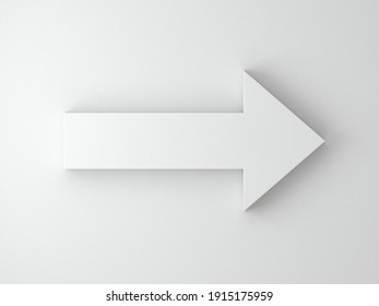 White Embossed Arrow. 3d Render Illustration