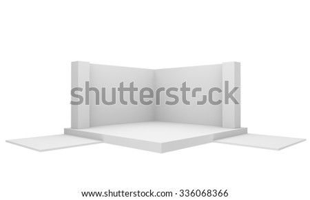 white empty blank booth or stall