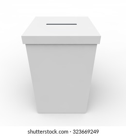 White Empty Box To Vote On An Isolated Background