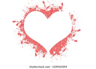 White Empty Heart Inside Red Blood Stock Illustration 1339543394 ...