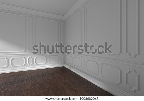 White Empty Room Corner Interior Sunlight Stock Illustration
