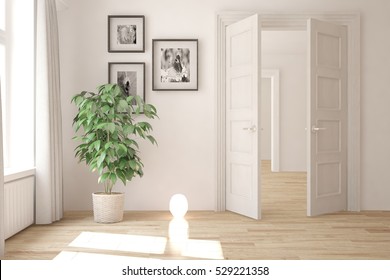 White Empty Room Green Landscape Window Stock Illustration 536393170 ...