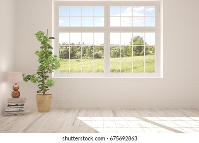 White Empty Room Summer Landscape Window Stock Illustration 675692863 ...