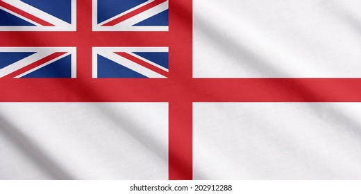 White Ensign, British Royal Navy Flag Waving 