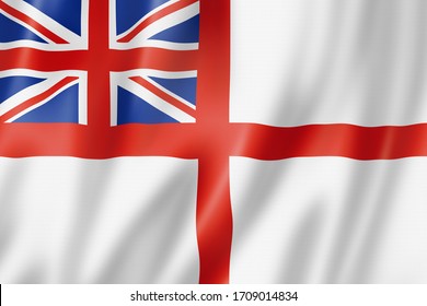 White Ensign, Royal Navy flag, United Kingdom. 3D illustration